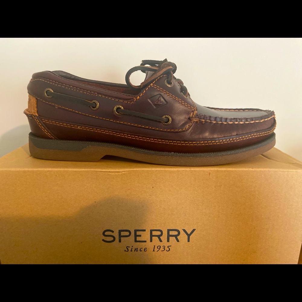 Men’s Sperry Mako 2-Eye Boat Shoes Size 8 Amaretto Color